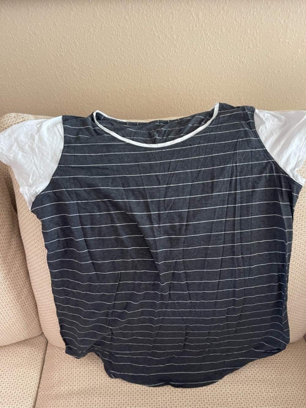 lululemon athletica Black and White Striped Short Sleeve Tee—love tee